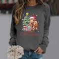thumbnail image 2 of XDZJLR Women Christmas Shirt Cow Holiday Print Sweatshirt Festive Western Graphic Pullover Top Casual Soft Crewneck Shirt Grey S, 2 of 4