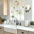 thumbnail image 5 of Green Floral Balloon Curtains for Living Room/French Door, Spring Flowers Botanical Gray and White Plaid Tie Up Curtains 63 Inch Length Energy Saving Kitchen Curtains Shades for Windows 42"x63", 5 of 8