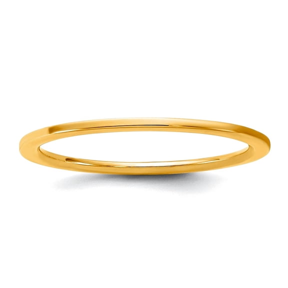 14k Solid Yellow Gold 1mm Standard Flat Comfort-Fit Band Size 4 Ring for Women and Men - 1.1 Grams