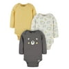 Gerber Baby Neutral Long Sleeve Onesies Brand Bodysuits, 3-Pack (Newborn to 6/9 Months)