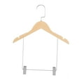 thumbnail image 4 of Perchas de madera para abrigos, armario, organizador de ropa con clips ajustables, gancho giratorio de 360 grados, antideslizante con ranuras para SM SunniMix percha para pantalones, 4 of 8