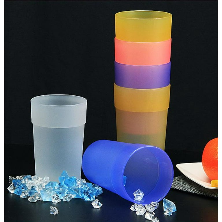 Plastic Tumblers 14oz, 8 Pcs Drinking Glasses, Stackable Cups, Restaurant Plastic Tumblers Clear Tumbler Beverage Cups, BPA-Free, Shatter-Proof,