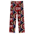 thumbnail image 4 of Stop Sign Winter Female Pants Flannel High Waist Women Pants Lady Warm Straight Leg Plush Trousers, 4 of 7