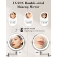 thumbnail image 4 of Espejo de maquillaje vpu 9 montado en la pared con aumento de 20X con luz, 4 of 9
