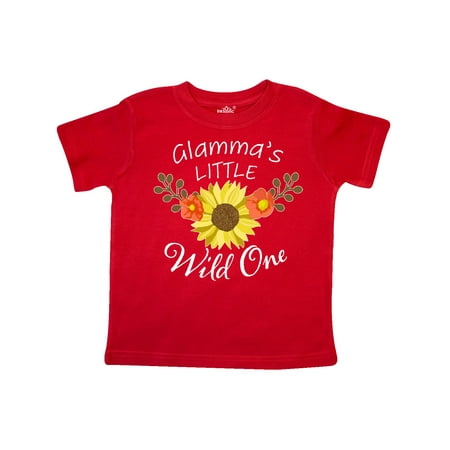 

Inktastic Glamma s Little Wild 1 with Beautiful Sunflower Gift Toddler Boy or Toddler Girl T-Shirt