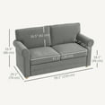 thumbnail image 3 of HOMCOM 59" Loveseat Sofa for Bedroom, 2-Seater Couch, Med Grey, 3 of 10