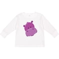 thumbnail image 3 of Inktastic Cute Purple Hippo Head Boys or Girls Long Sleeve Toddler T-Shirt, 3 of 5