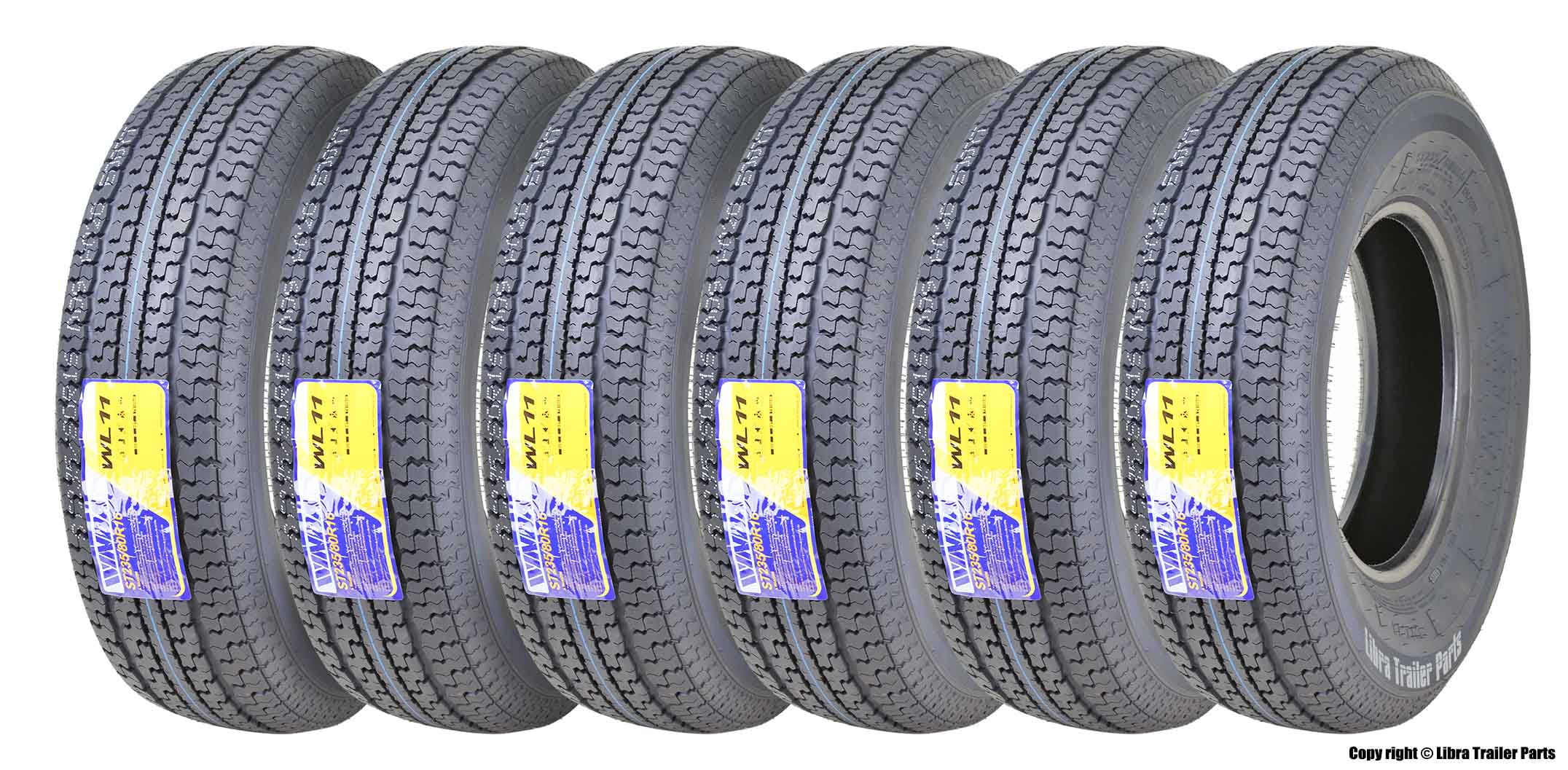 3 Winda Premium Trailer Tires ST235 80R16 Radial 10PR Load Range E w/Side Scuff Guard 