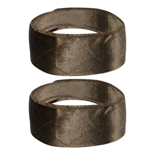 Unique Bargains 2pcs Fastener Band, Velvet for Securing Wigs,Adjustable, No Slip, Hold Hair Back Deep Coffee Color