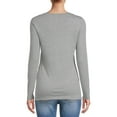 thumbnail image 3 of No Boundaries Juniors' Everyday T-Shirt with Long Sleeves, 3 of 5