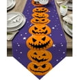 thumbnail image 1 of Cotton Linen Table Runners Halloween Orange Pumpkin Trick or Treat Kitchen Dining Burlap Table Decoration for Home Party Decor 16 x 72 Inch, 1 of 8