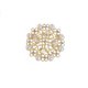 thumbnail image 1 of Broche vintage con forma de círculo de perlas para mujer, acabado dorado, 1 of 1