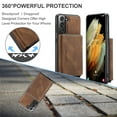 thumbnail image 5 of For Samsung Galaxy S21 Case, Detachable 2 in 1 PU Leather Zipper Wallet Case for Women Men with RFID Blocking Removable Card Holder Slot Magnetic Closure Shockproof Protective Phone Cover,Brown, 5 of 9