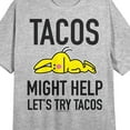 thumbnail image 2 of It's Happy Bunny Tacos Might Help Crew Neck Short Sleeve Gray Heather Women's Night Shirt-XL, 2 of 5