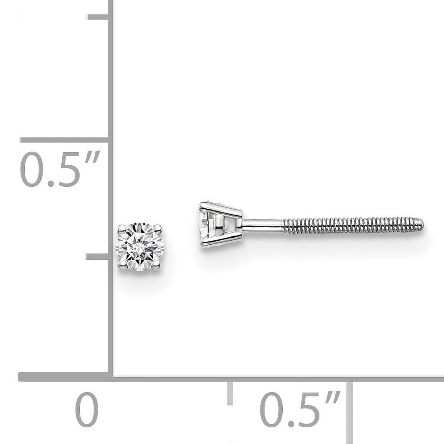 14K White Gold .10ct SI3 G-I Diamond Stud Thread On and Off Post Earrings