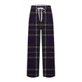thumbnail image 4 of YUGYXL Plaid Sleepwear Pants for Men Drawstring Soft Comfy Pajama Pants Elastic Waist Trousers with Pockets Lounge Long Pants Purple XL, 4 of 5