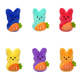 thumbnail image 1 of Conejito de peluche de Pascua, lindo muñeco de zanahoria Peep para niños, azul, 1 of 9
