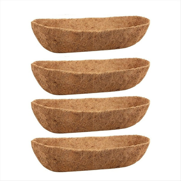 Paquete de 4 Revestimientos 24 Pulgadas, Natural para Macetero Pared, Barandilla Cubierta Cesta Ventana