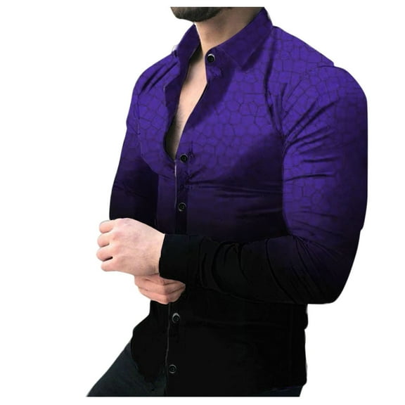 Cathalem Dress Shirts for Men Shirts Long Sleeve Casual Button Down Shirts Button Up Shirt Men Casual(Purple,M)
