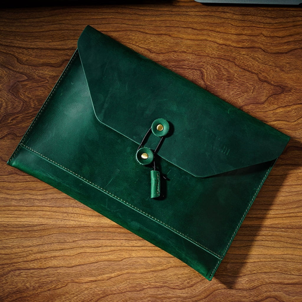 PU Leather File Folder with Multiple Card Slot, String Closure Document Holder