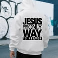 thumbnail image 4 of Christian Hoodies for Men 2025 Jesus Christ Is The Only Way To Heaven Hoodie Hooded Sweatshirt with Pockets Pullover, 4 of 7