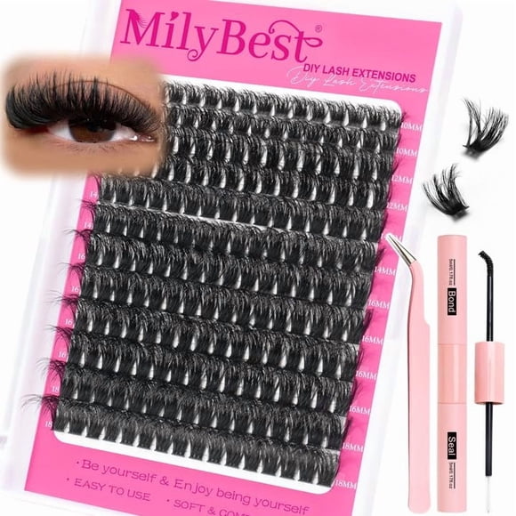 Kit de extensiones de pestañas MilyBest 100D rizo D 10-18 mm