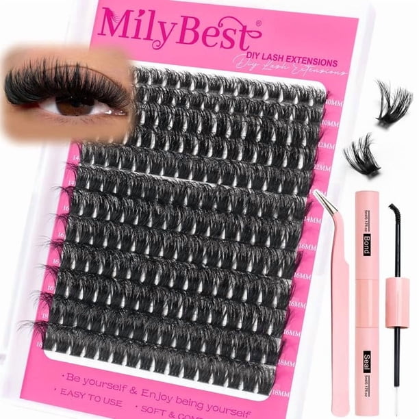 Kit de extensiones de pestañas MilyBest 100D rizo D 10-18 mm