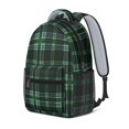 thumbnail image 2 of Green and Black Checkered Pattern Backpack for School, Cute School Bag with Adjustable Shoulder Straps and Padded Back, 15.3"x11"x6.7", 2 of 5