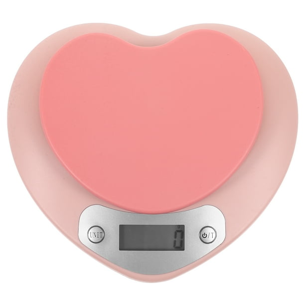 Báscula de cocina electrónica de plástico para repostería (rosa)
