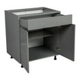 thumbnail image 3 of 30" Base Cabinet Double Door Single Drawer with Grey Gloss door, 3 of 5