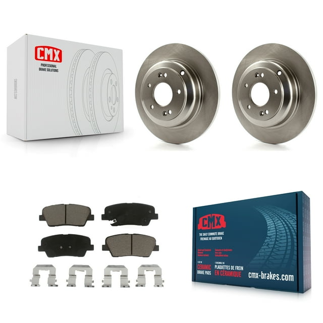 CMX Rear Disc Brake Rotors and Ceramic Pads Kit for Car Hyundai Genesis Coupe K8C-101621