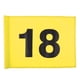 thumbnail image 5 of Bandera de golf numerada profesional de nailon para putting green, ideal para practicar en el patio. Amarillo con el número 18, 5 of 7