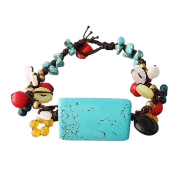 Unique Handmade Rectangle/Cluster Stone Cuff/Bracelet