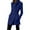 Blue, variant on Brondbend Womans Winter Coat Woman Jacket Turndown Collar Long Sleeved Pocket Drawstring Outerwear Solid Color Stylish Loose Jacket Lady Holiday Tops Black