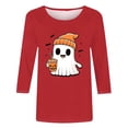 thumbnail image 4 of successthop Womens Halloween Clothes Ghost 3/4 Sleeve Crewneck Tee Happy Holiday T shirt Fall Festival Plus Size Tops, 4 of 4