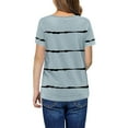 thumbnail image 2 of Langwyqu Girls Casual Short Sleeve Striped T Shirts Kids Loose Tees Size 4-15, 2 of 5