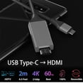 thumbnail image 5 of USB-C/PD 4k HDMI Cable Compatible with Microsoft Surface Book 2/Book 3/Pro X/Go 2/Pro 7 with Full 2160p@30Hz, 6Ft/2M Cable [Gray, Thunderbolt 3 Compatible], 5 of 5