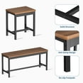 thumbnail image 4 of 5 PCs Dining Table Set for 6-8 People, 63 in Extendable Kitchen Table Set with 2 Benches and 2 Square Stools, Modern Dining Room Furniture Sets, Easy Assembly, 4 of 8