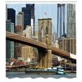 thumbnail image 3 of Ambesonne Urban Shower Curtain, Skyline of Brooklyn NYC, 69"Wx84"L, Multicolor, 3 of 3