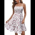 thumbnail image 1 of Vestido Mini Floral con Tirantes Finos, Escote Cuadrado, Corte A, Vestido de Verano para Mujer 2025 XL, 1 of 5