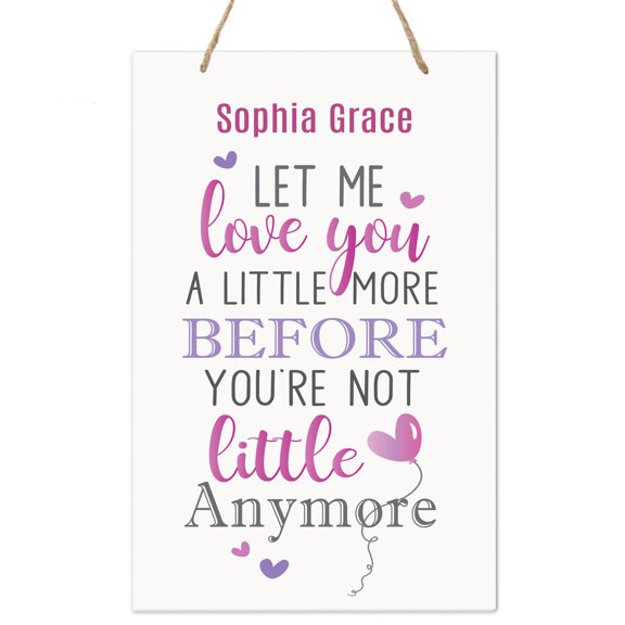 LifeSong Milestones Personalized Wall Decor For Nursery Girls Bedroom Rope Hanging Wall Art Decoration