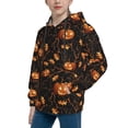 thumbnail image 2 of Kdxio Halloween With Pumpkins Pattern Boys Athletic Unisex Boys Girls Hoodie with Pocket Sweatshirts-Small, 2 of 6