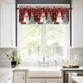 thumbnail image 3 of Christmas Snowman Kitchen Curtains and Valances Set, Xmas Tree Ball Winter Fir Leaf Elk Red Plaid Rod Pocket Window Valance Window Curtain Panels for Living Room Bedroom Laundry, 27.5x24in, 3 Pieces, 3 of 7
