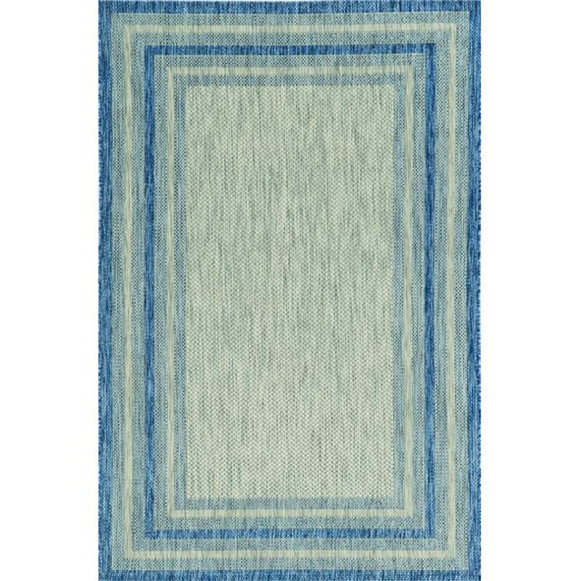 2 ft. 7 ft. x 3 ft. 11 ft. UV-Treated Polypropylene Grey & Denim Area Rug