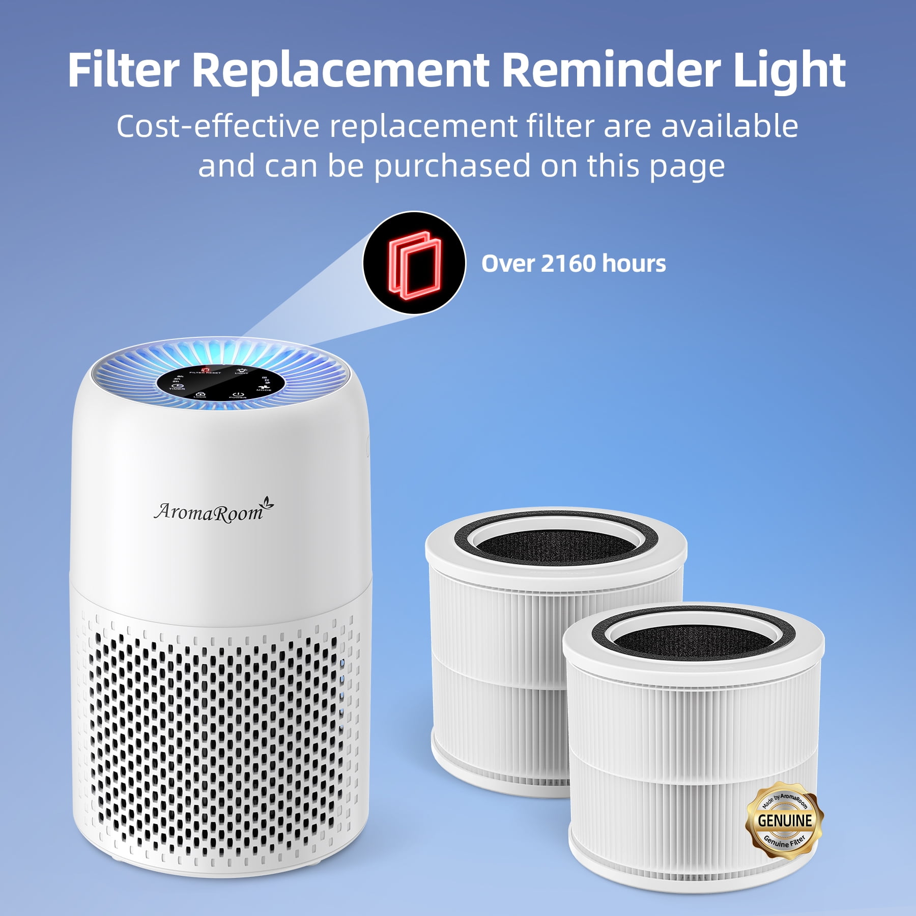 Aroma Room Hepa Portable Air Purifier for Bedroom Home Pets, Small Air Cleaners Purify for Allergy with RGB Light