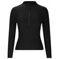 thumbnail image 6 of ZyeKqe Sweaters for Women High Neck Long Sleeve Shirts Ribbed Knit Going out Tops Slim Fitted Stretchy Basic Tees, 6 of 8