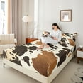thumbnail image 4 of Feelyou Rustic Cow Print Bed Sheets, Farmhouse Highland Bull King Sheets, Teens Kids Boys Girls Sheet Set, Super Cozy Room Decor, 4pcs, 4 of 7