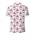 thumbnail image 3 of Vsdgher Cute Cupcake Print Men's Short Sleeve Stretch Polo Shirt, Moisture-Wicking Performance Polo Shirt, 3 of 8