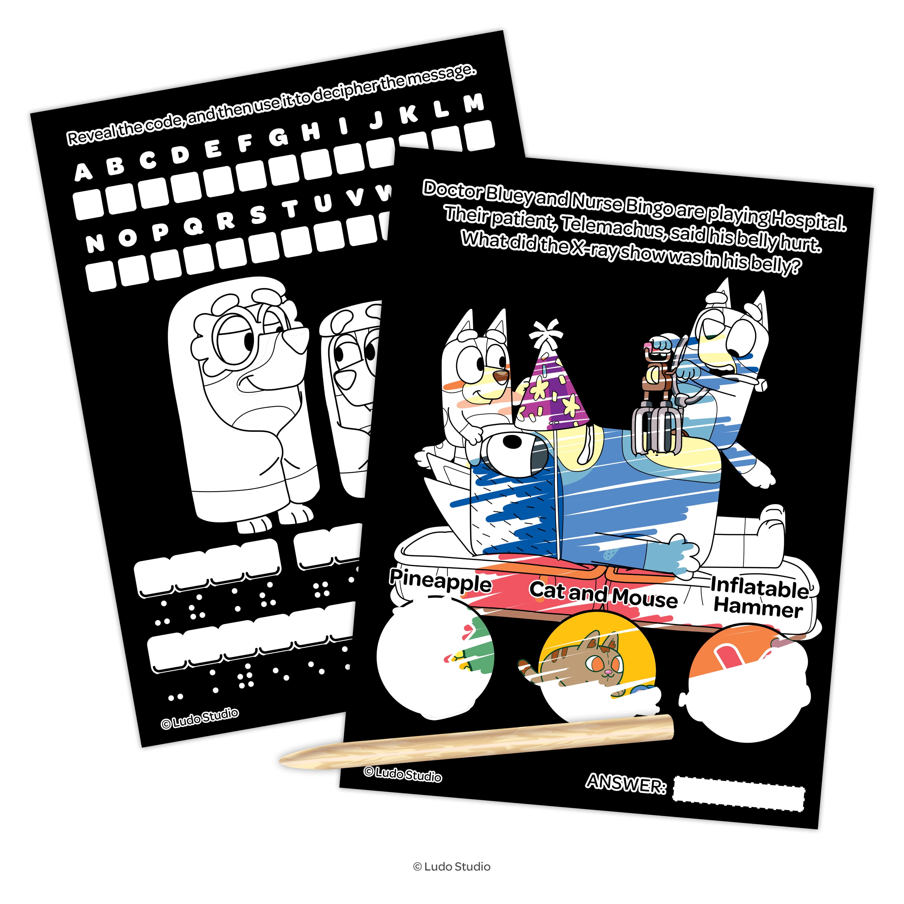 Bluey 12-Page Imagine Ink Rub and Reveal Game Book
