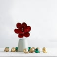 thumbnail image 4 of Christmas Flower Decoration, Christmas Artificial Flowers, Glitter Christmas Floral Arrangement for Holiday Home Decoration, Durable High Simulation Material, 25cm Size, White and Burgundy Colors, 4 of 8